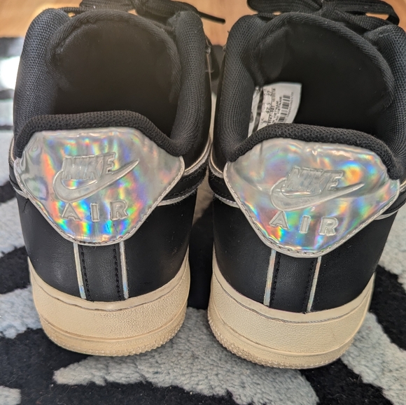 Nike Airforce 1 Black Metallic Sneakers- size 9 - Picture 2 of 7